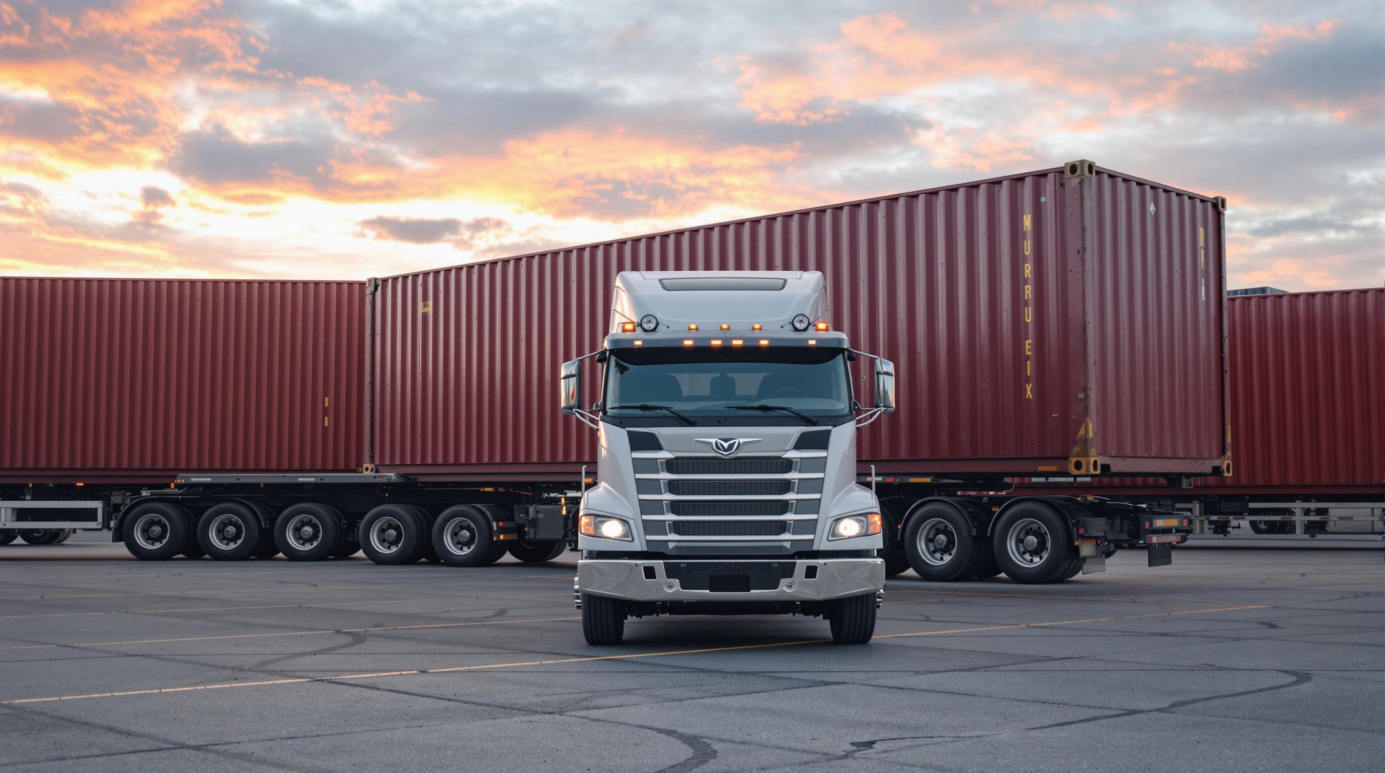 L'arte della manovra dei camion con container su gambe